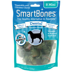 SmartBones Mini Bone Chews 2.5" - Milk & Mint  迷你型潔齒骨(牛奶薄荷味) 8 pack